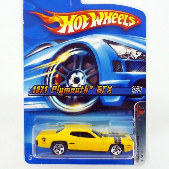 Hot Wheels 1971 Plymouth GTX #101 Muscle Mania 1 of 5 Yellow Die-Cast Car 2006 - Picture 1 of 1